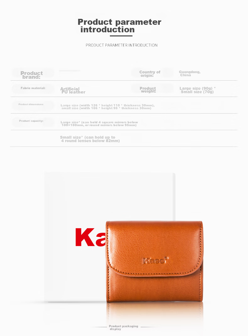 Kase Circular Filter UV Lens Protective Case, Storage Pouch, Portable Filter Protection Bag, Round Lens Case (Five-Piece Storage), Universal for Lenses up to 82mm 1