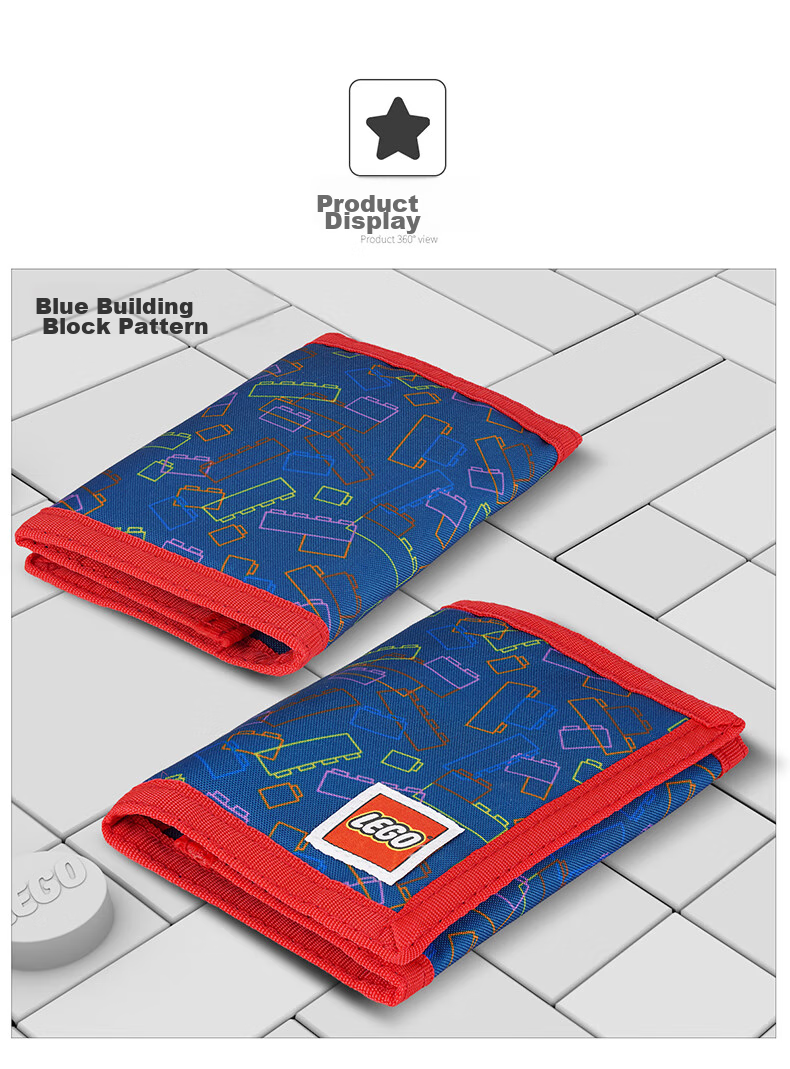 LEGO Card Holder, Children's Wallet, Fabric Folding Wallet, Student Bus Card Holder, 10103 Gift, Gree 10