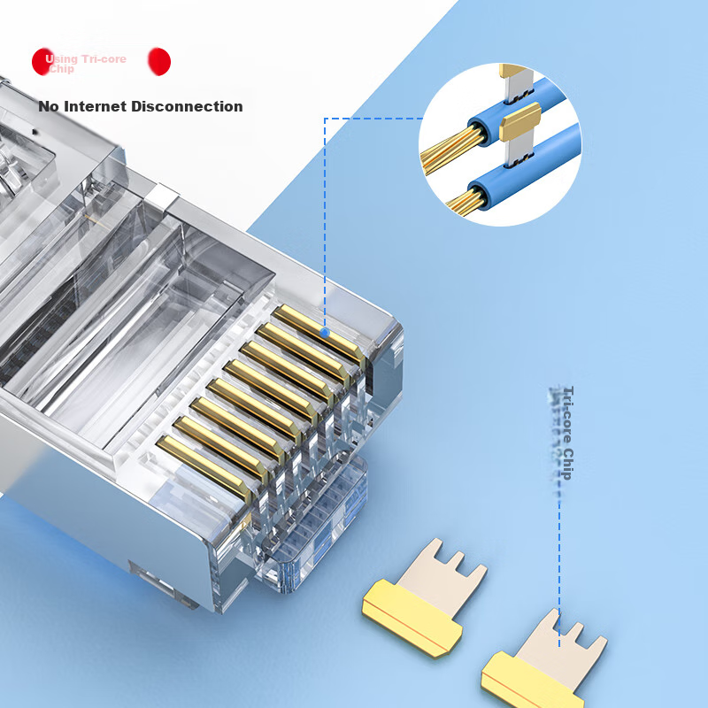 Сетевые коннекторы BIAZE Cat6 RJ45, профессиональные, гигабитные, экранированные, 8P8C, с позолотой, 10 шт. в упаковке, TT16