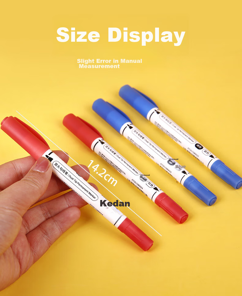 Mont Marte Dual-Tip Waterproof Quick-Drying Chalk Pen, Oil-Based Pen, Logistics Marker, Large-Tip Pen, Marker Pen, Oil-Based Black ATOD-CM1206 Sketching Marker, Drawing Marker 4