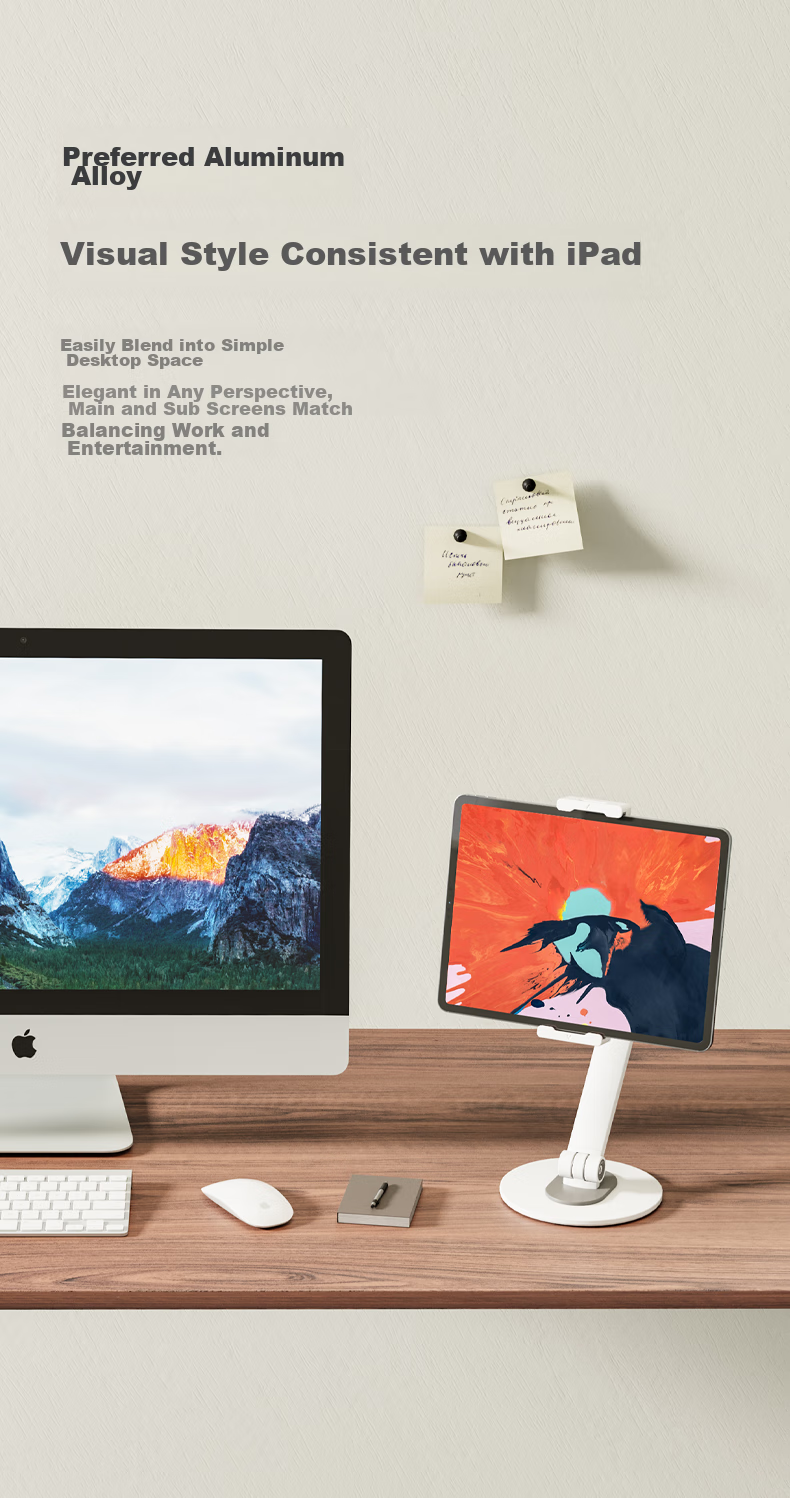 Brateck Beihu Inverted Tablet Stand iPad Computer Inverted Mount Tablet Arm Monitor Bracket Floating Support E350pd+P200 Black 10