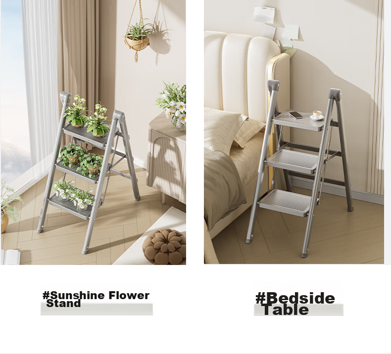Kentai Folding Ladder, Household A-Frame Ladder, Indoor Multi-Functional Thickened Four-Step Engineering Flower Stand Ladder F1W-HUI4 19