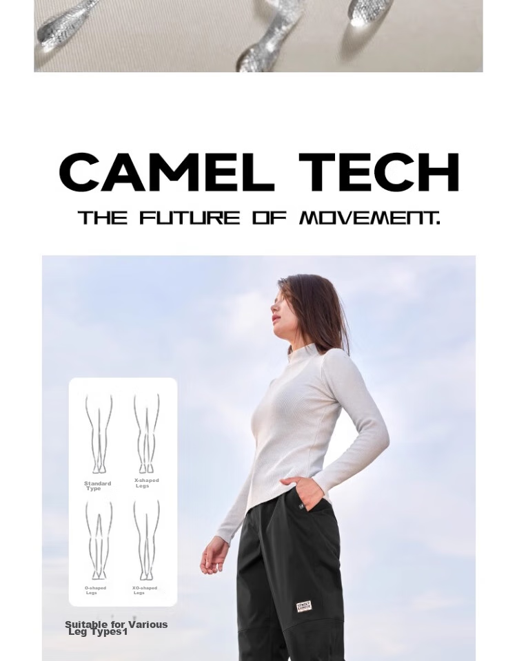 CAMEL Men's Sports Casual Pants, Water-Repellent Woven Jogger Sweatpants, J13CAVLR060, Phantom Black, XL 15