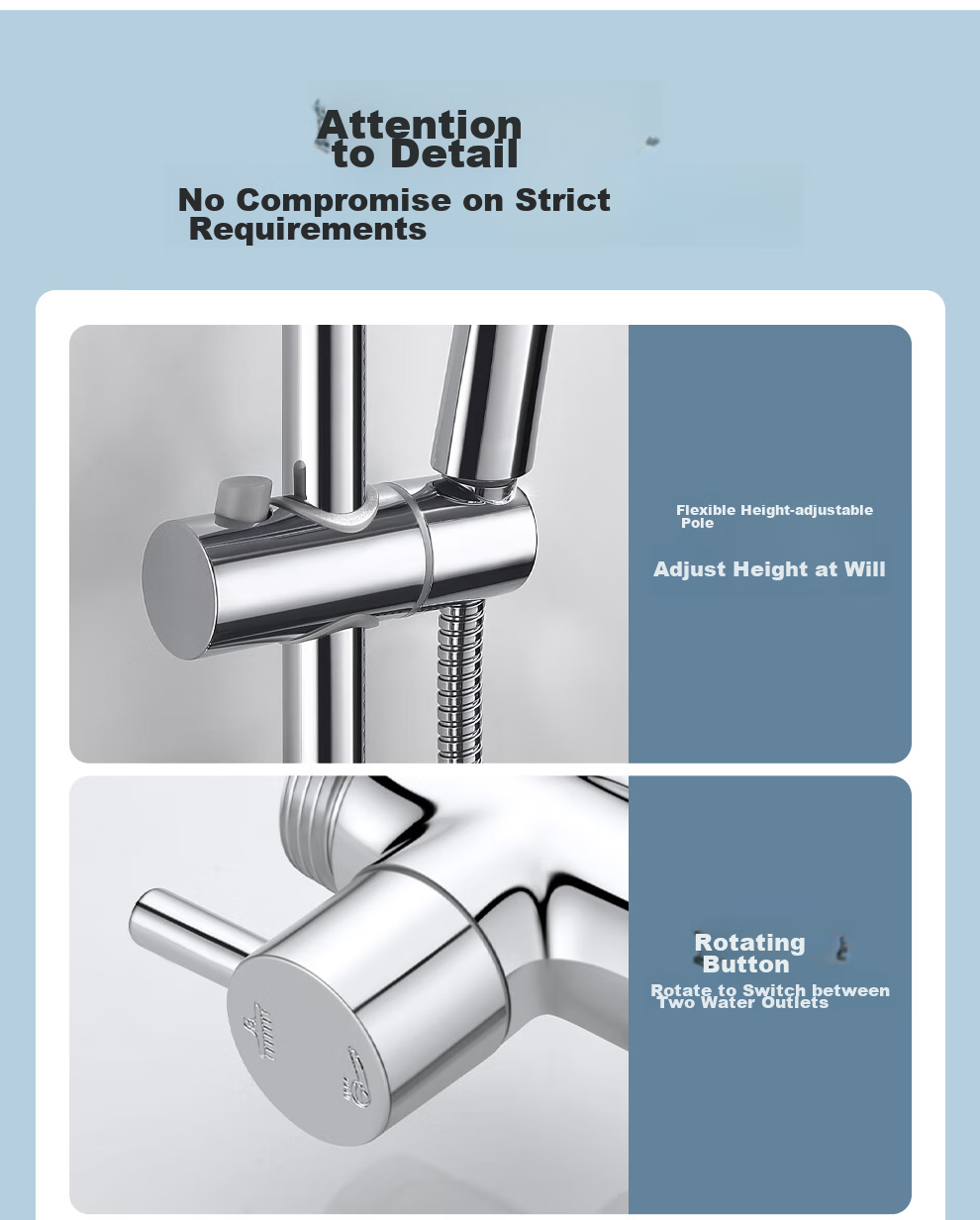 Larsd Surface-Mounted Shower Head Set, Clear Tube Shower Head, Gunmetal Gray Shower Head Complete Set with Shower Faucet LD5066H 20