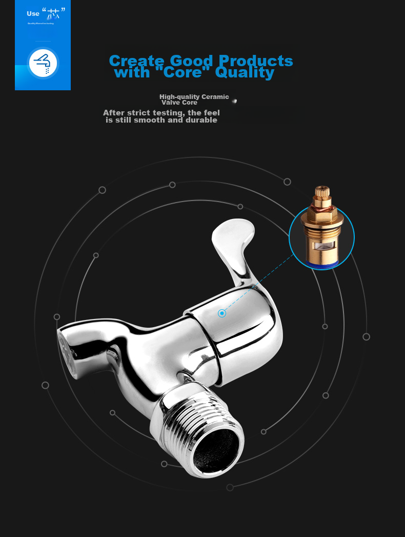 JOMOO Quick-Open Faucet, High-Quality Copper, Standard Cold Water Tap, Universal Bathroom Faucet for Tap Water, 7116-234/1C 5
