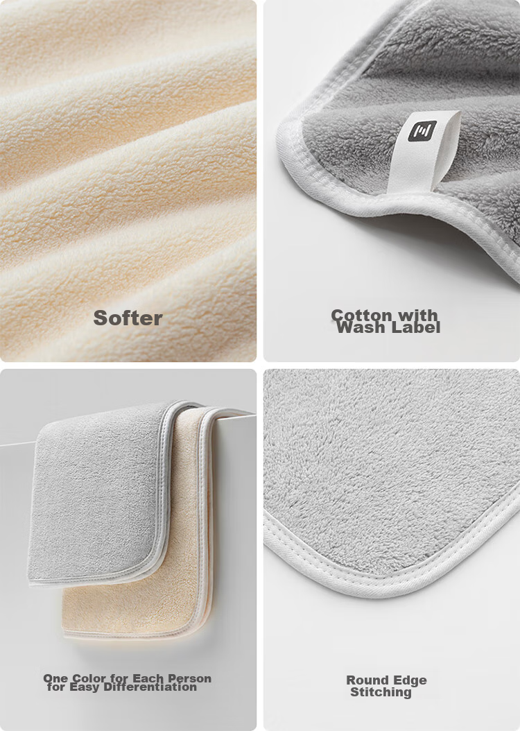 A-Life Antibacterial Towels, Thickened, 2-Pack, Soft Absorbent Face Towels for Home Use, Men's Bath Large Face Towels, Gray And Beige 11