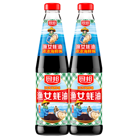 厨邦渔女蚝油 700g*2瓶 【0脂肪】 优质蚝汁 炒蘸拌烤提鲜调料自营