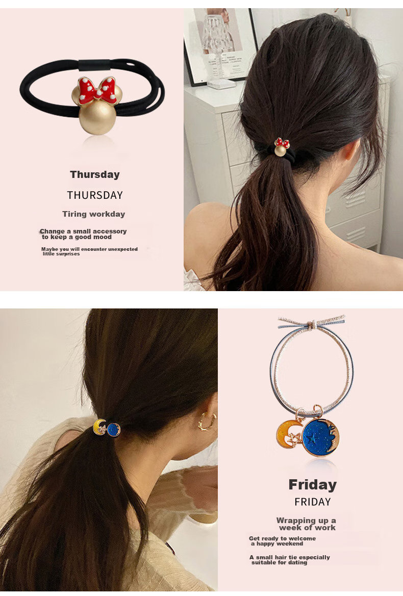 Dijing Hair Ties for Women, High-End 2026 Style, Elastic Hair Bands, Non-Damaging Hair Ties, Birthday Gift 6