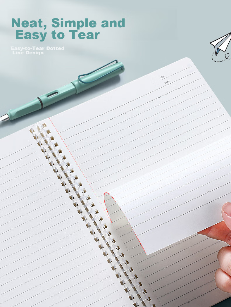 Wengu English Spiral Notebook, 80 Sheets, Simple Design, Aesthetically Pleasing, College Student Homework Book, Office Work Journal, SXQ-008 6