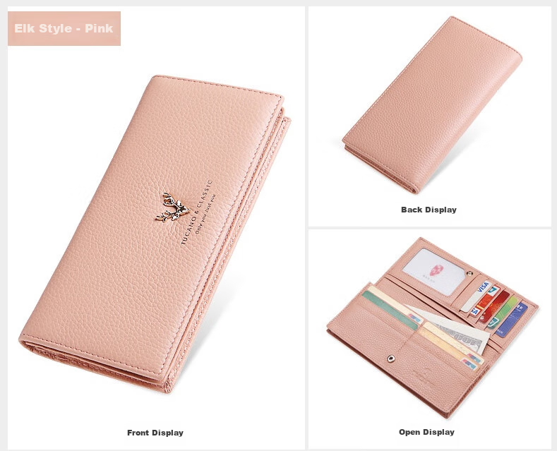 TUCANO Wallet, Top-Grain Leather, Long Style for Women, Qiji Red Card Holder, Multi-Card Slots, Birthday Gift for Girlfriend on May 20 9