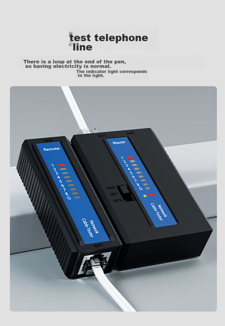 HAILE Network Cable Tester Multi-Function Network/telephone Line Tester Anti-Interference Low-Voltage Voltage-Resistant 63V Can Detect Live Wire Shielded/unshielded Signal Continuity Test HJ-520 5
