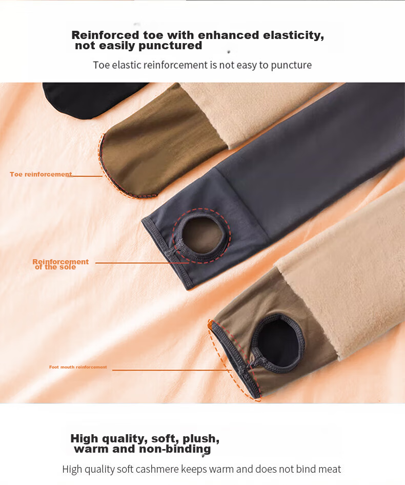 LangSha Women's Plus Size Leggings for Autumn And Winter, Fleece-Lined, Sheer-Looking, Single-Layer Seamless Skin-Tight Pantyhose 14