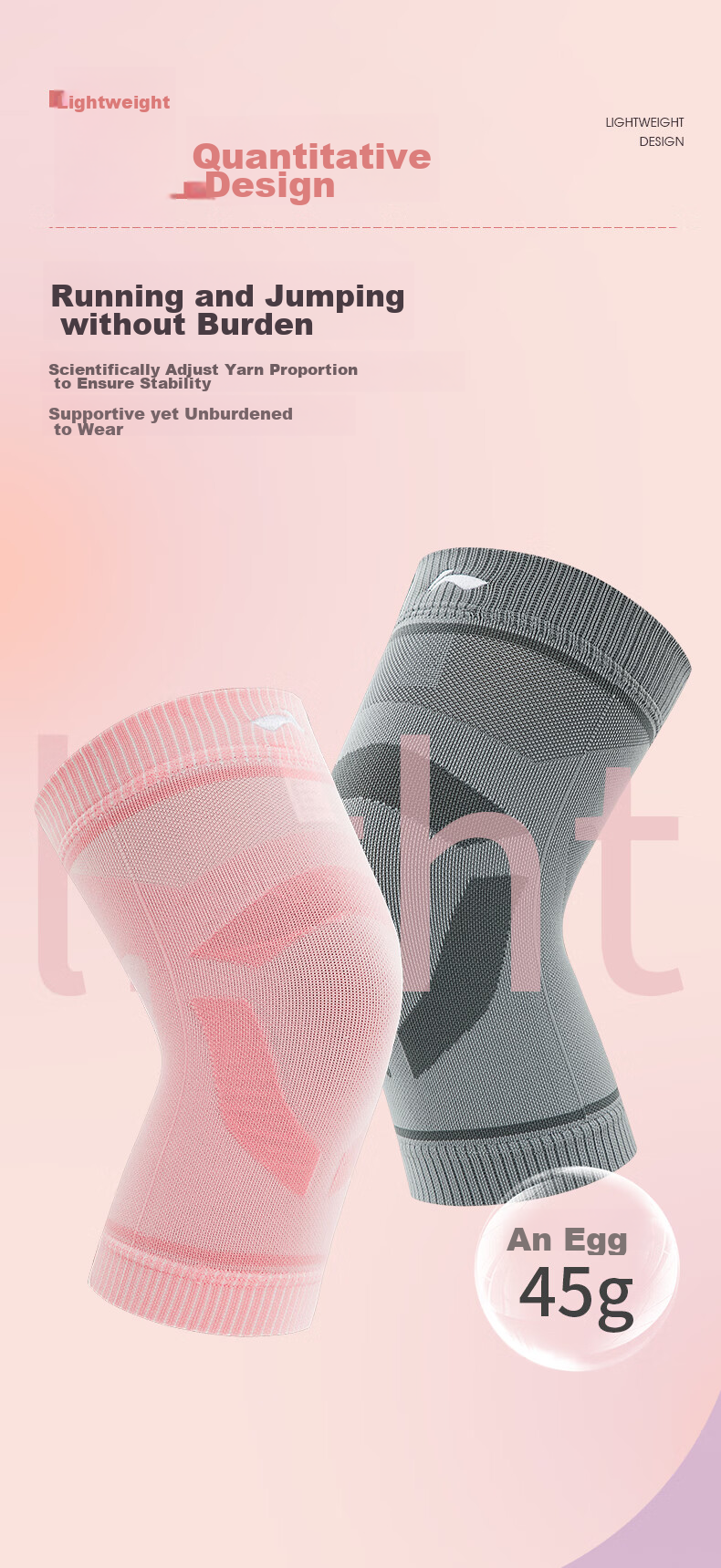 Li-Ning Knee Pads for Sports, Running, Women's Basketball, Meniscus, Patella, Women-Specific Badminton, Jump Rope, Hiking Knee Protectors, Thi 7