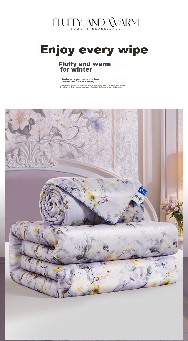 FUANNA 100% Silk Comforter, Single Student Dormitory All-Season Duvet Two-In Mother-Child Quilt, 5.6 Jin (2.8 Kg), 152*210cm 7