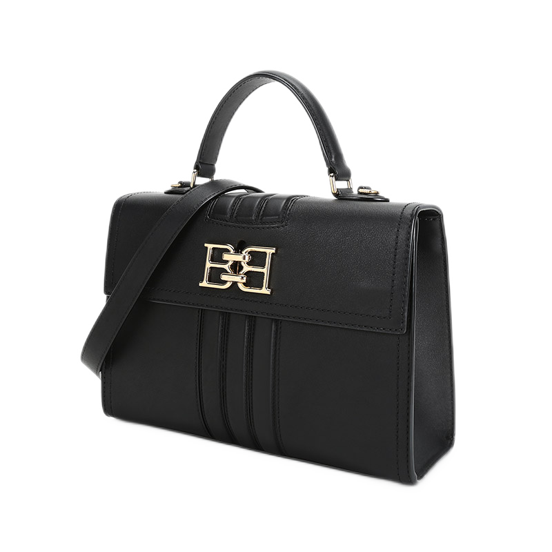巴利bally 女士皮质手提单肩斜挎包黑色b-chain马衔扣 brettie sb 100