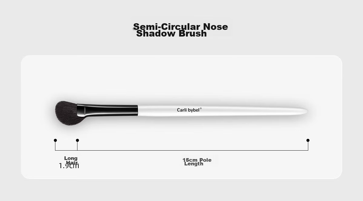 CARLI BYBEL Half-Shade Nose Shadow Animal Hair Brush for Slanted Nose, Nose Wing, Gradient Highlighting, Side Shadow Contouring, Sickle-Shaped Makeup Brush 17