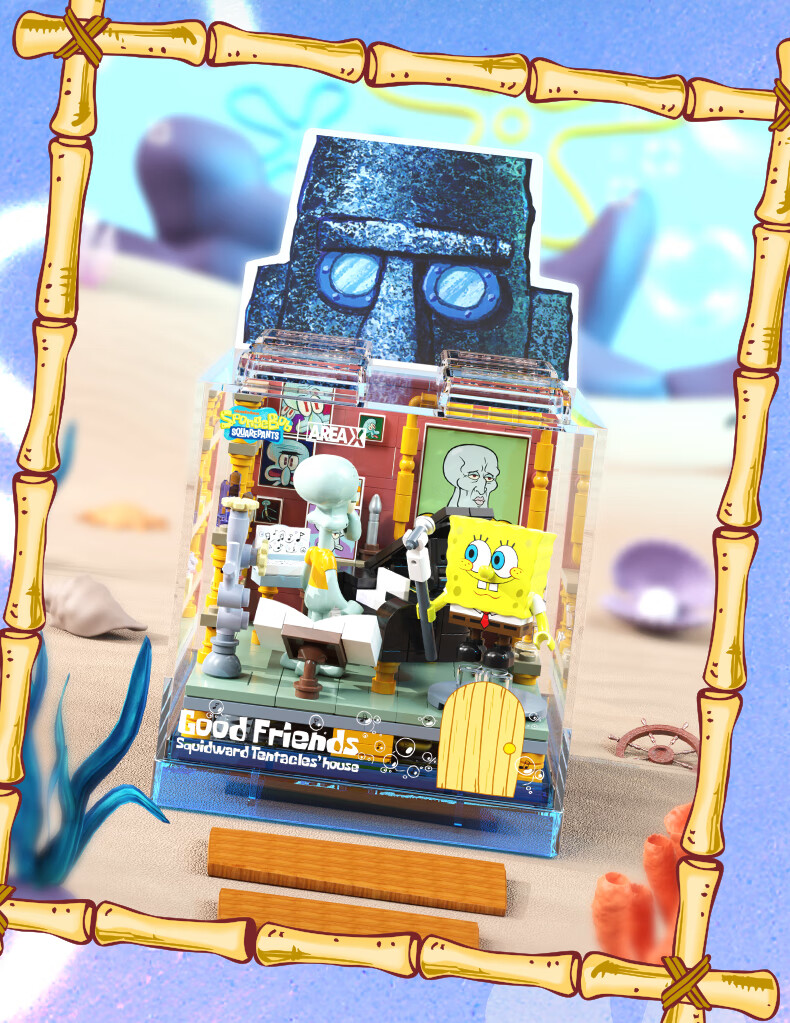 AREA-X SpongeBob SquarePants Series Building Blocks Toy Trendy Birthday Gift Pineapple House Restaurant AB0050 3