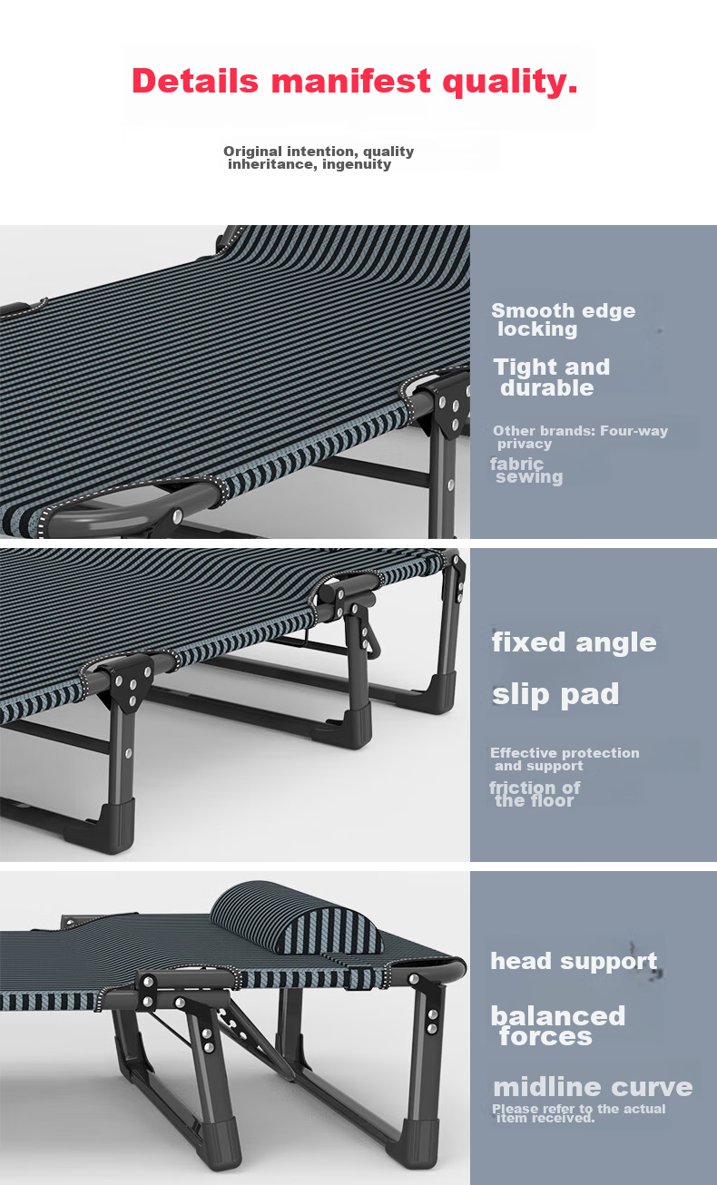 Nanjiren Folding Bed, Single Bed, Office Lounge Chair, Foldable Nap Bed, Accompanying Care Bed, Simple Camping Bed with Breathable Cotton Pad 9