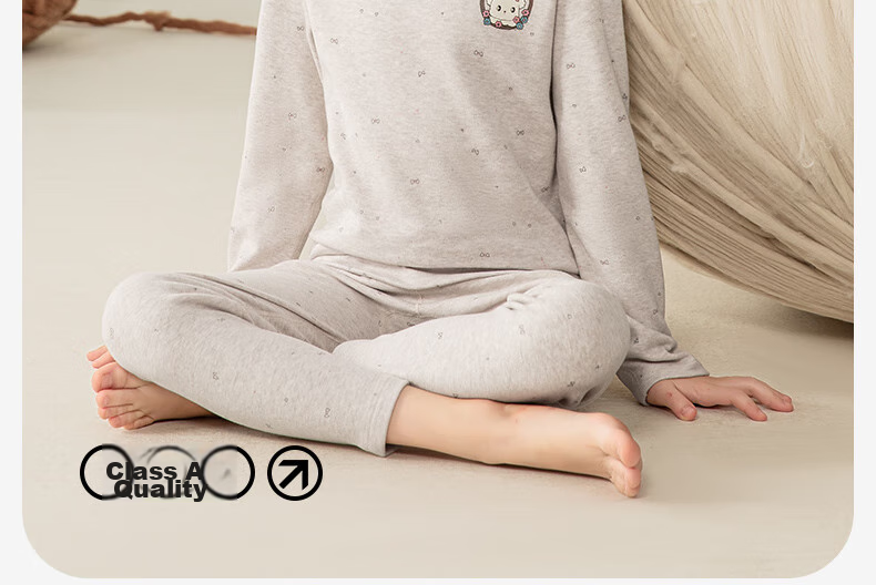 YING BO LUN Children's Autumn Underwear Set, Girls' Thick Cotton Thermal Top And Bottom, Warm Inner Wear for Older Kids, 85316 Colorful Pink, Size 150 4
