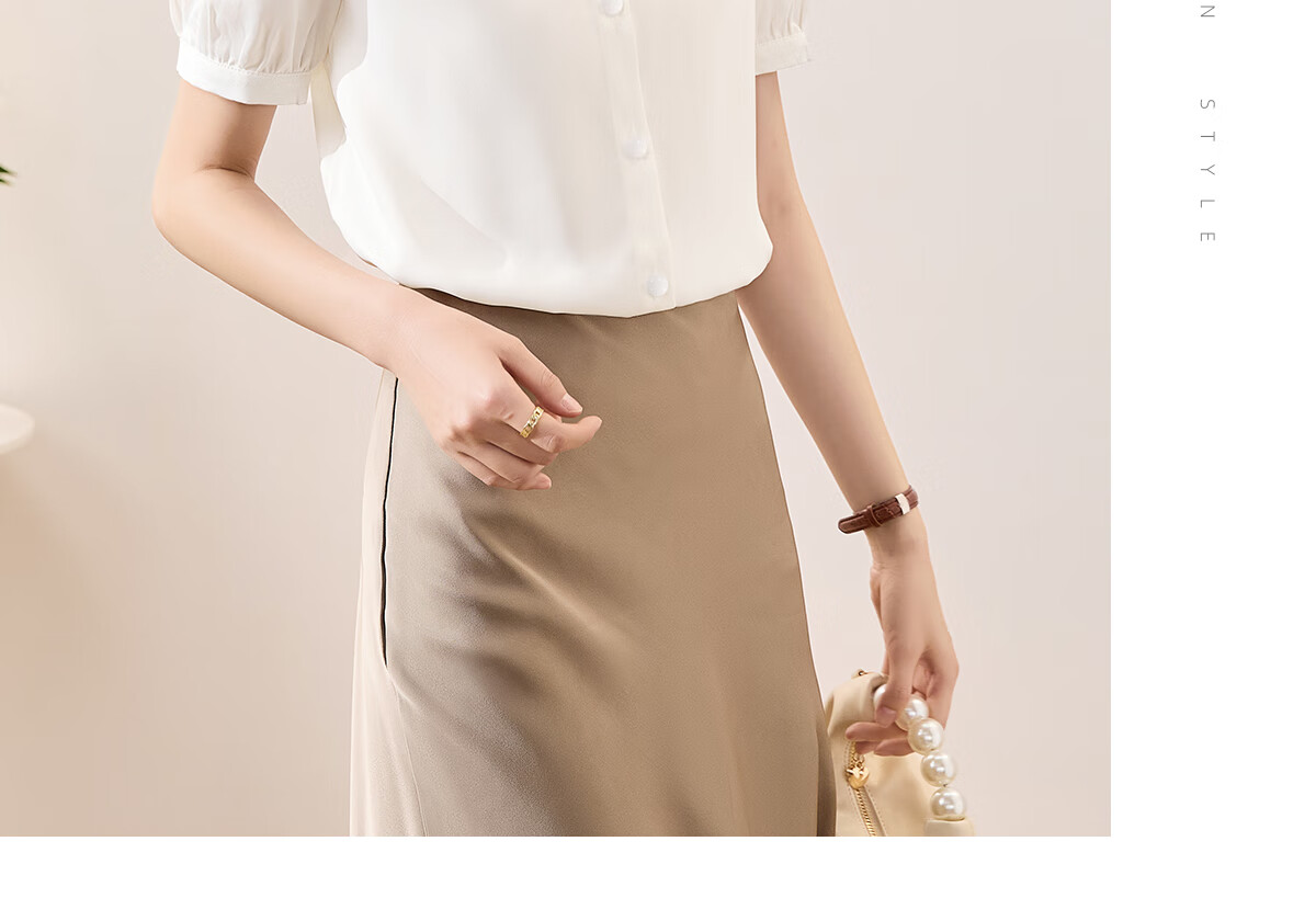 Chushen Summer Short-Sleeve Satin Blouse for Women, Elegant High-Quality Design-Inspired French Style Professional Commuter Shirt S143C1455 10