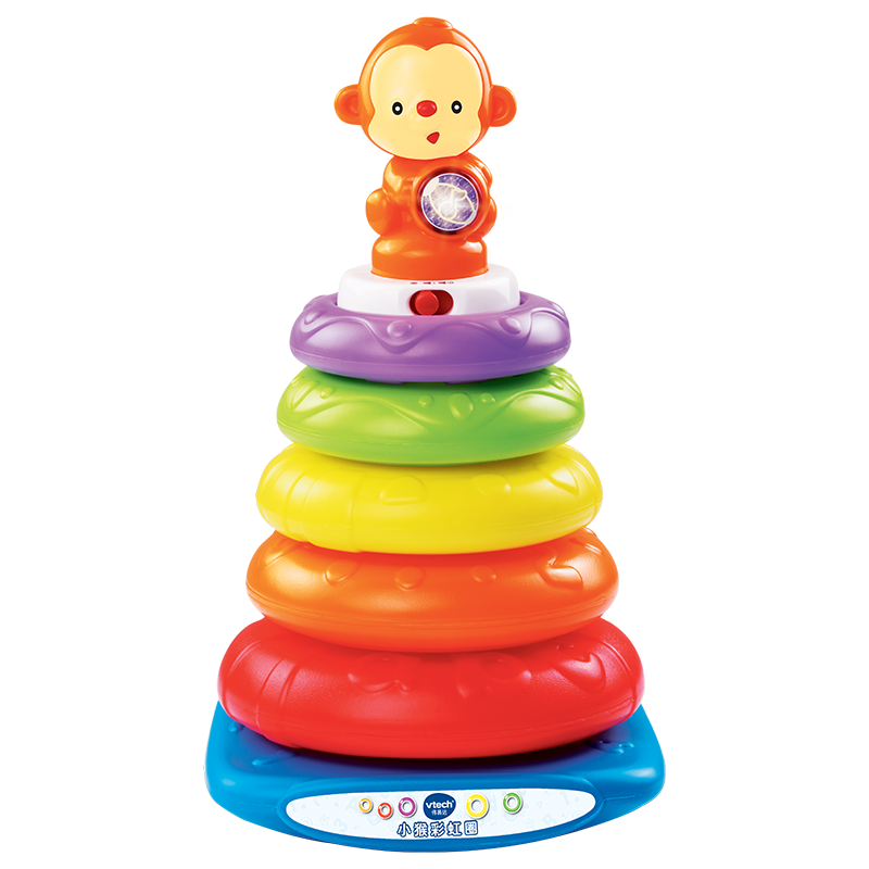 VTech Baby Toy Music Monkey Rainbow Stacking Rings Set, 6 Months+, Newborn Gift