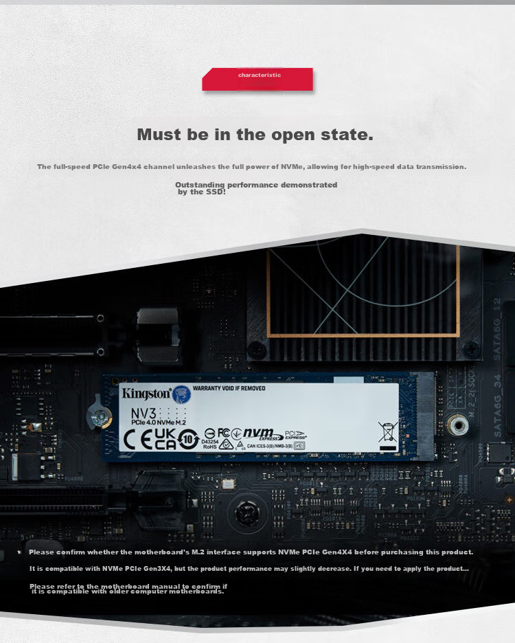 Kingston 2TB SSD M.2 (NVMe PCIe 4.0×4) NV3 Series, Read Speed 6000MB/s, AI Computer Accessory 3