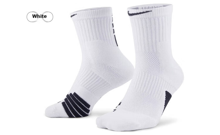 NIKE Elite Mid-Calf Basketball Socks, White Socks (1 Pair), SX7625-100 8