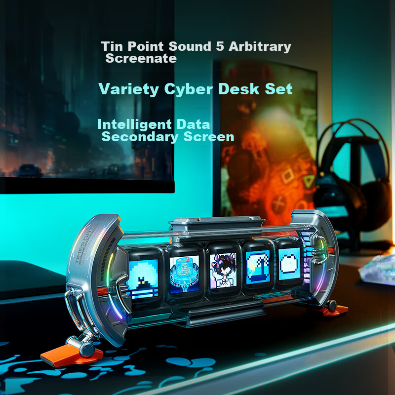 Divoom, Time-Of Door, Any Screen Computer Desktop Technology Decoration, Gaming Desk Accessory, DIY Atmosphere Light, Simulated Fluorescent Tube Electronic Clock, Gift for Men, Brothers, And High School Students, Premium Birthday Present