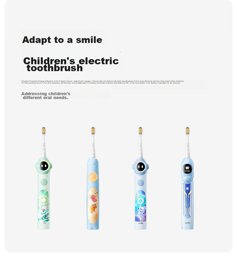 Usmile Electric Toothbrush Replacement Heads for Children, Shock-Absorbing And Gum-Protecting - 2-Pack, Gentle on Teeth, Extra Soft Gum Protection, Compatible with Q Series Children's Electric Toothbrushes 13