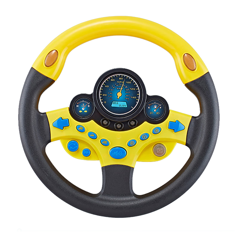 Babamama Children's Toy, Baby Realistic Car Co-Pilot Steering Wheel Toy Simulator, for Infants And Toddlers, Girls And Boys