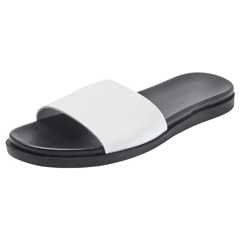 Pounise Women's Fashion Versatile Simple Outdoor Slippers Korean Style Lightweight Comfortable One-strap Sandals PCD-KA002 White Size 40/250(1.5)