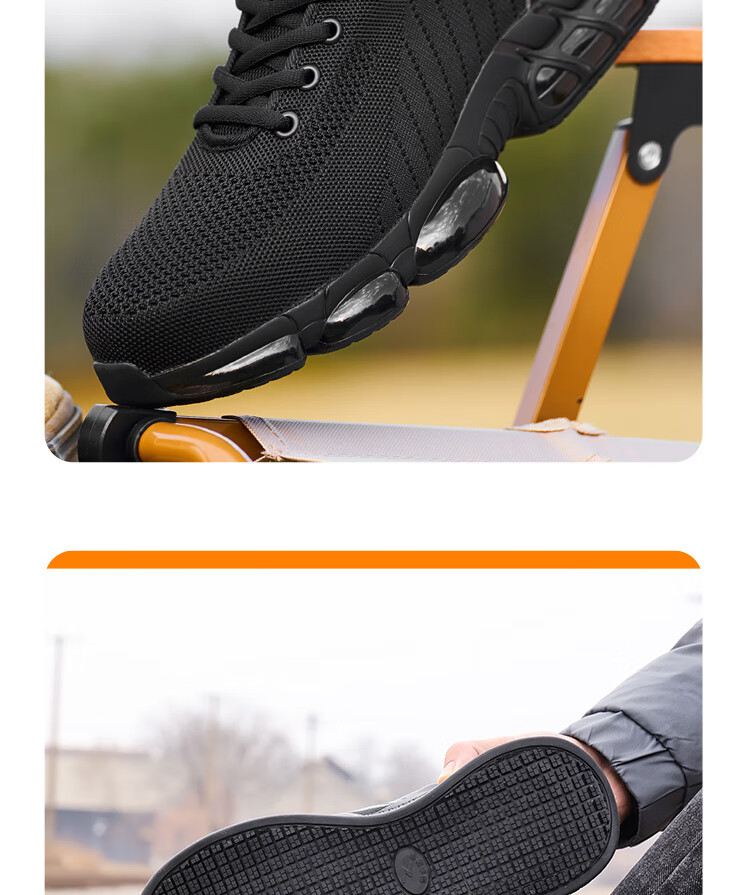GUYISA Men's Safety Work Shoes Steel Toe Anti-Smash Puncture Resistant Comfortable Durable Construction Site Shoes 3033ST Size 43 15