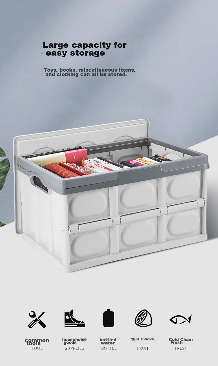 YUECAR Trunk Storage Box Car Storage Organizer Foldable Oxford Cloth 63L + Waterproof Bag 4