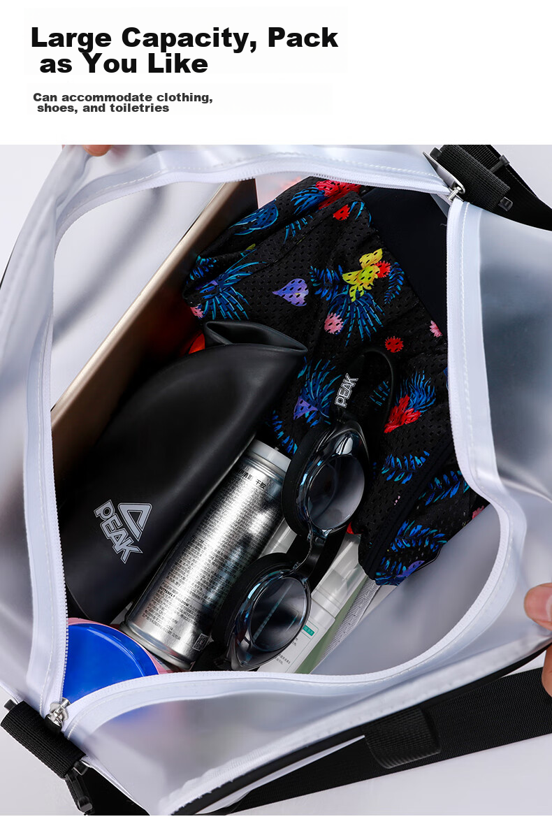 PEAK Swimming Bag with Dry And Wet Separation, Large Capacity Double-Layer Storage Swim Bag, Waterproof Bag in Black And Gray 3