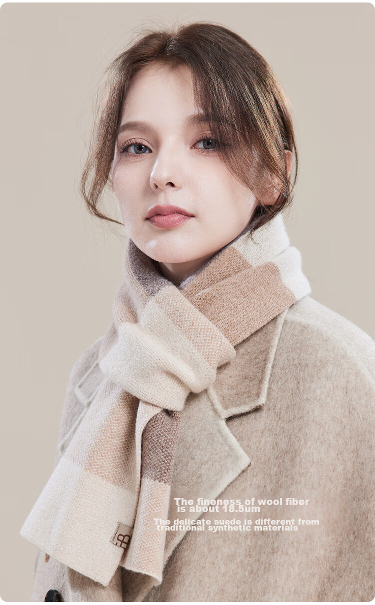 JIUMU Pure Wool Scarf for Women, Autumn And Winter Ladies' Warm Neck Warmer, Gift for Girls on National Day Or Birthday, Gift Box Packaging 5