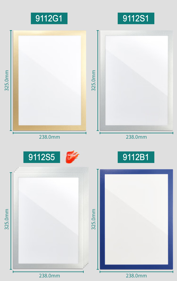 Polar Bear A4 Magnetic Display Sticker, Business License Copy Protective Sleeve Document Frame, Bulletin Board Notice Sticker, Office Supplies Magnetic Sticker, Gold, 1 Piece, 9112G1 5