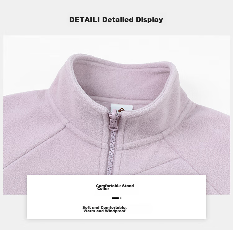 Pioneer Camp Outdoor Stand-Collar Fleece Jacket for Women, Autumn And Winter Plush Lining Fleece Coat, Windproof Warm Cardigan Inner Layer 29