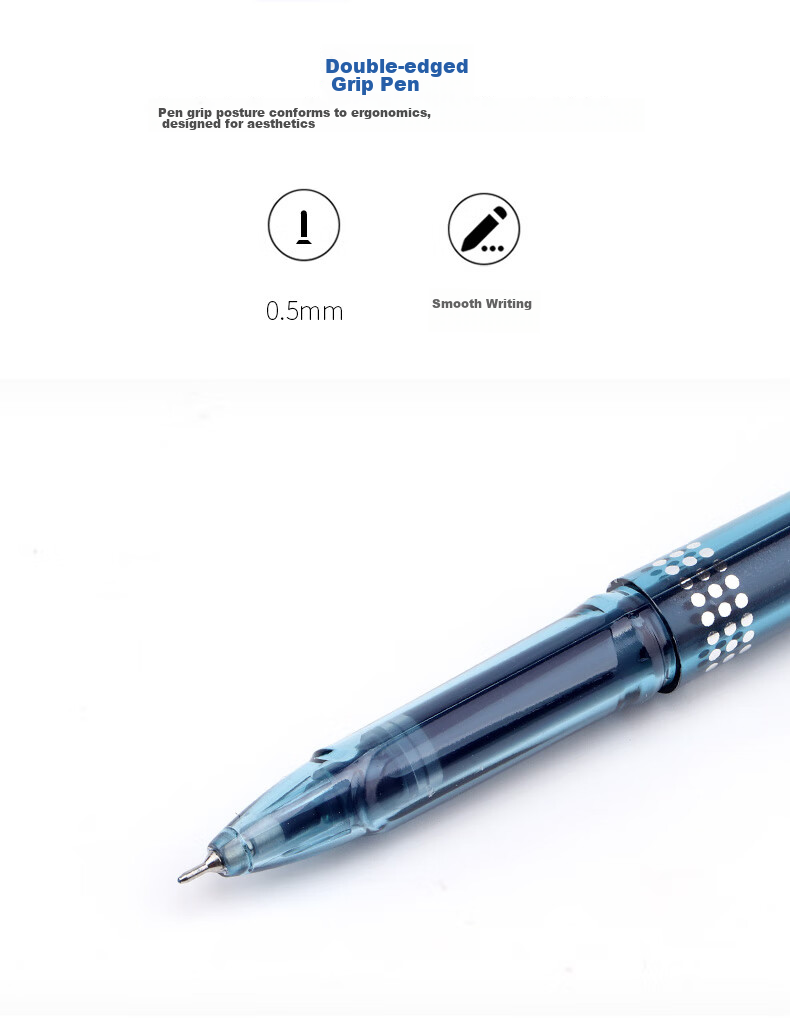 BAOKE PC988, 0.5mm Blue-Black Semi-Needle Tube Gel Pen, Large Capacity Ink Pen, Doctor Prescription Pen, Signing Pen, 12 Pens/box 4