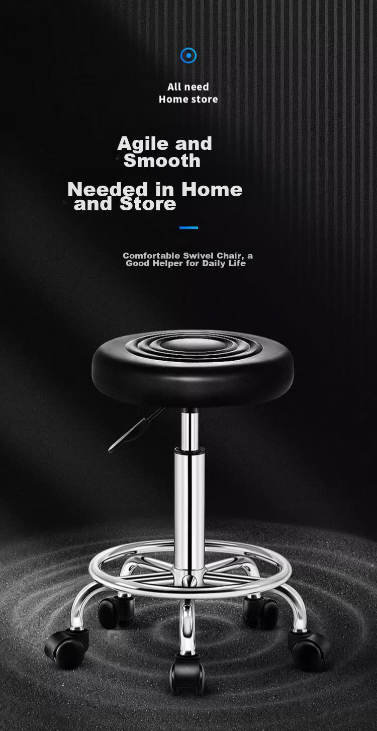 Zhuobo Bar Stool, Adjustable Height Chair, Swivel Chair for Home Use, Reception Chair for Front Desk, Cashier Stool for Bar, Beauty Salon Chair, BTY01 Black 1