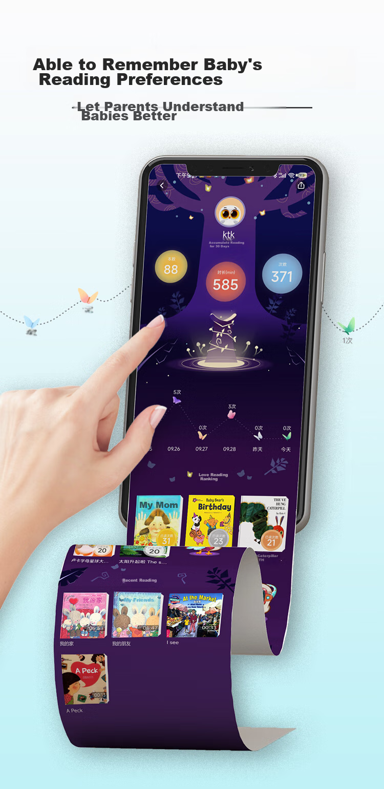 Ling Luka Mini Reading Machine, Early Education Storyteller, AI Companion Robot, Intelligent Interactive Encyclopedia, Question And Answer, Children's Songs, Chinese Classics, Preschool Enlightenment, Ages 0-3 Birthday Gift 8