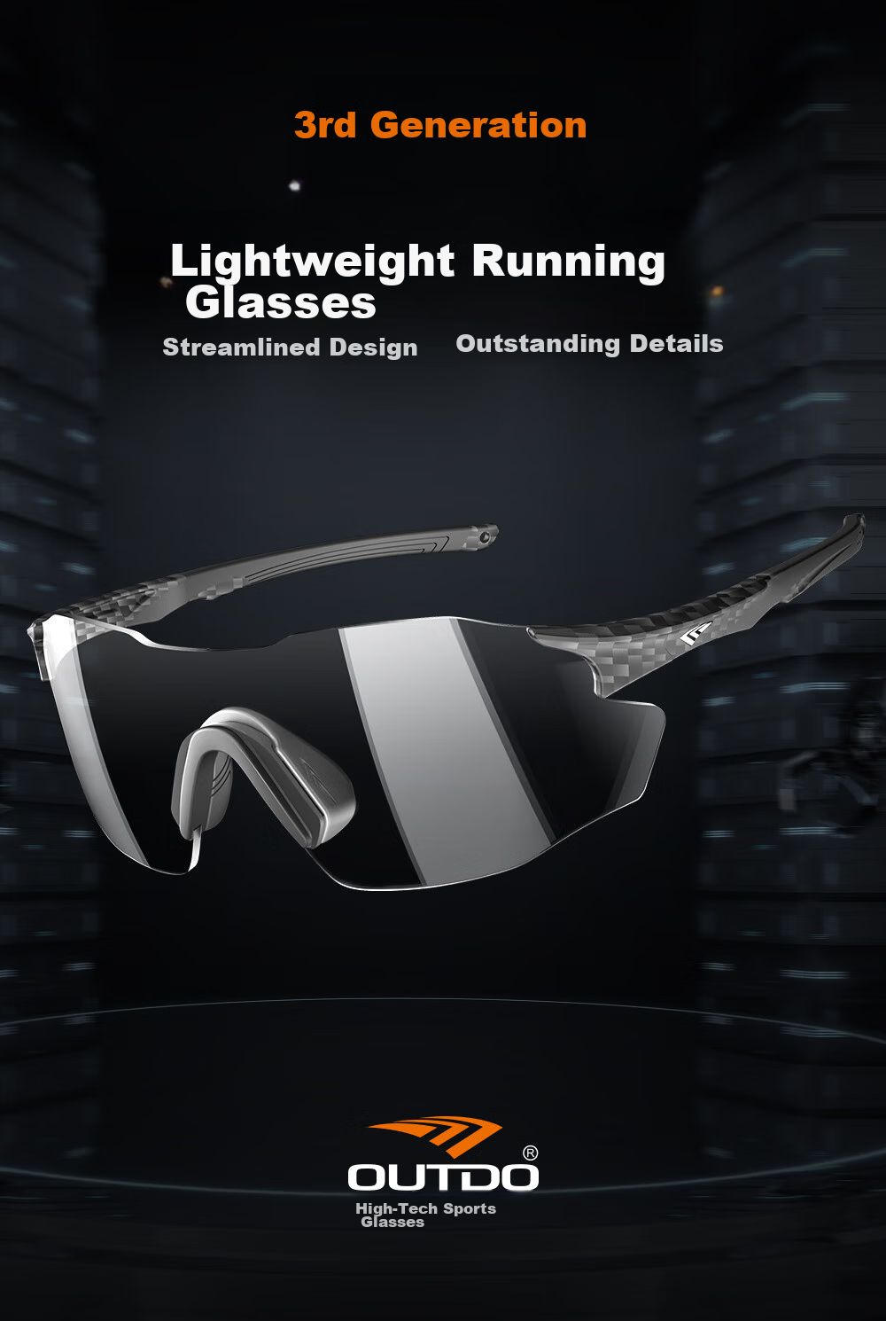 OUTDO Running Glasses, Specialized for Marathon And Hiking, Outdoor Sunglasses, Photochromic Sports Sunglasses, 67012C028 4