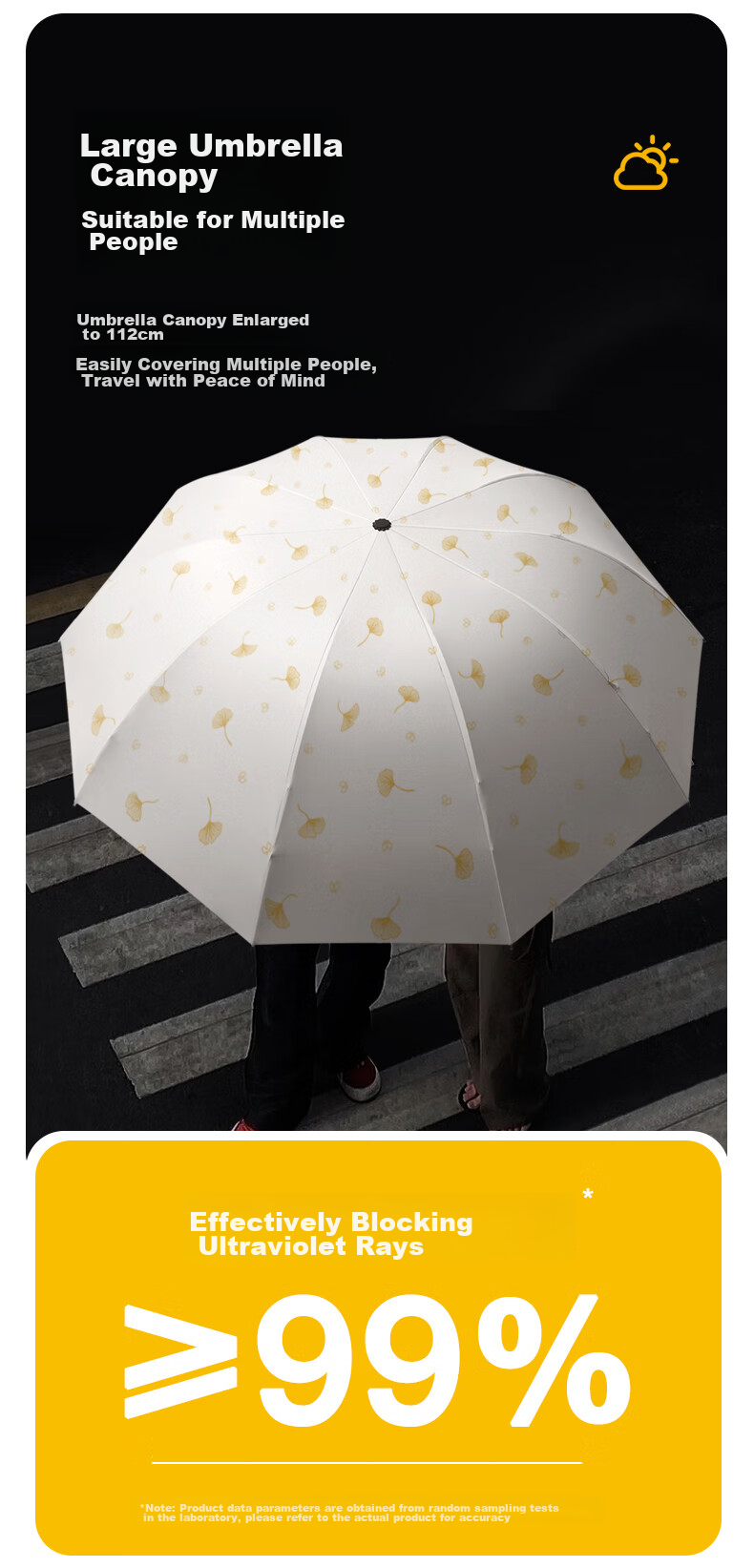 MAYDU Sun Protection Umbrella, Three-Fold Sunshade, UV-Resistant, Dual-Purpose for Sun And Rain, Windproof, M3051 Beige 8