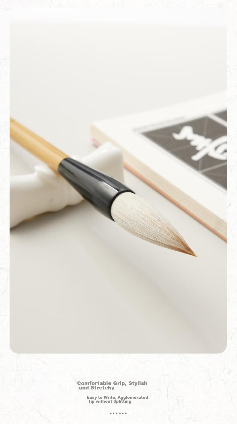 Yushuihu Flexible And Suitable Two-Wolf Sheep Mixed Hair Brush Calligraphy for Beginners, Specialized for Regular Script, Running Script, Clerical Script, Seal Script, Elementary School Students' Beginner Writing Practice, Chinese Painting, And Large/Medium/Small Regular Script Medium Size 12