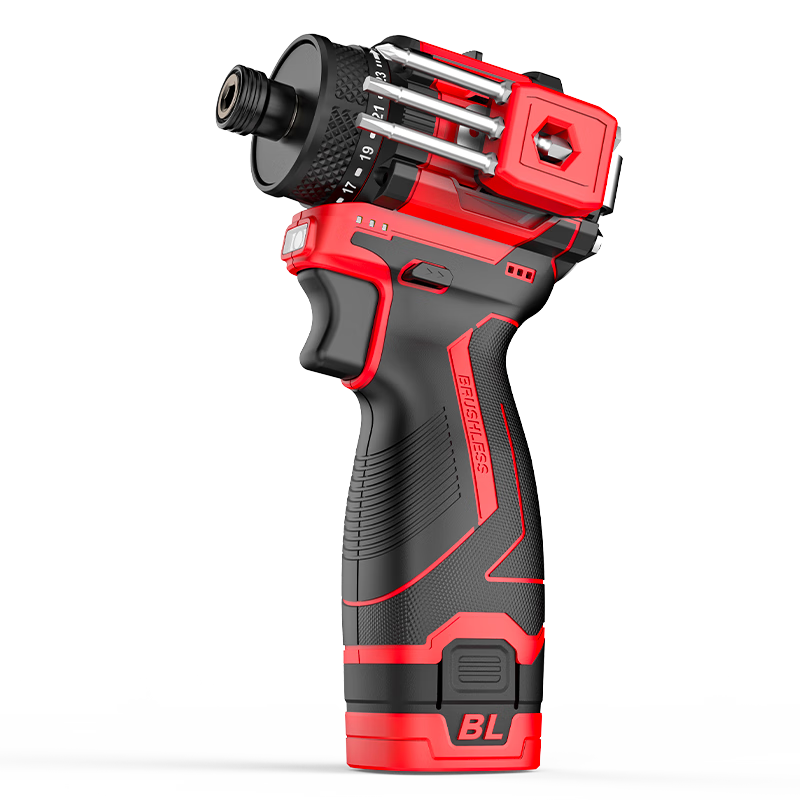 DELIXI ELECTRIC Brushless Impact Driver, Lithium Battery Screwdriver, Household Electric Screwdriver, Multi-Functional Impact Hand Drill, 16.8V