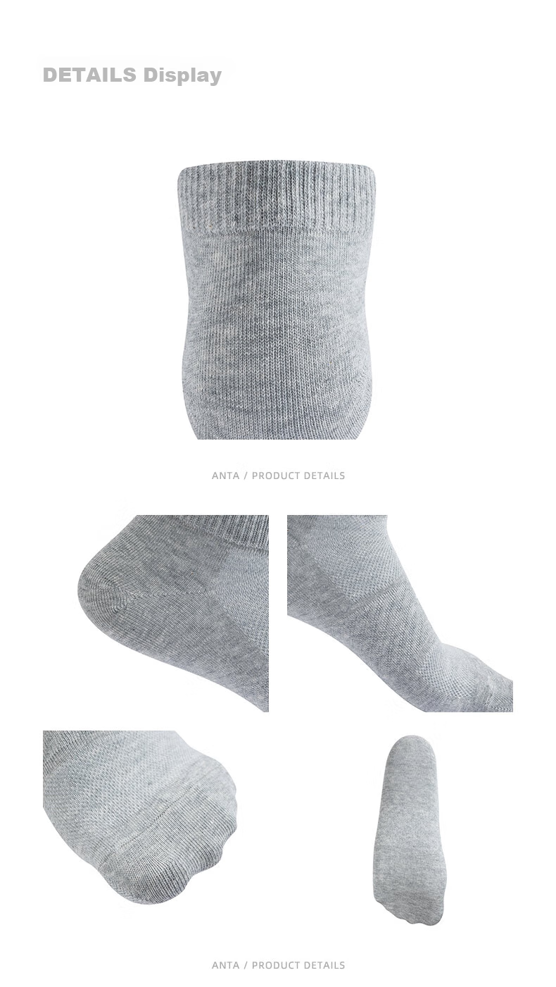 Anta Socks [3 Pairs] Sports Short Socks Comfortable Antibacterial Sweat-Absorbing Breathable Running Basketball Socks Unisex 29