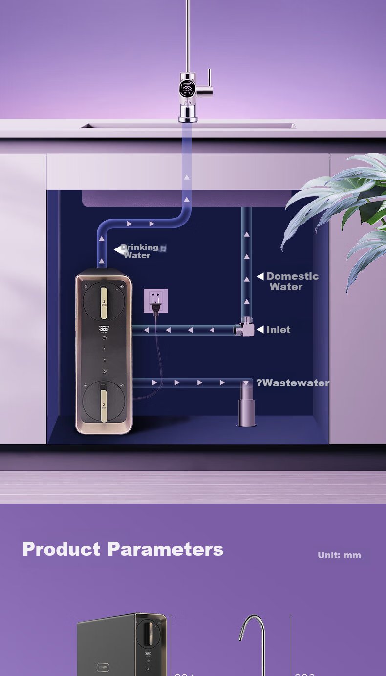 ECOWATER Water Purifier for Home Kitchen Under-Sink Equivalent 1400G Long-Lasting RO Membrane Reverse Osmosis Fresh Water Dispenser with Zero Stale Water, Baby-Friendly Water Venus MAX Compact Household Appliance Subsidy ERO188-2 11