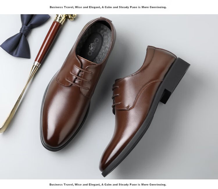 CARTELO Suede Leather Shoes for Men, Business Low-Top Formal Shoes, Men's Professional Office Leather Shoes 9273 Black Size 40 15