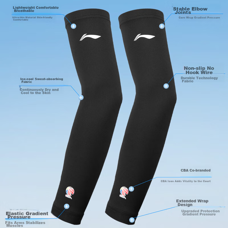Li-Ning Ice Silk Arm Sleeves for Men And Women, Sun Protection Arm Covers, Summer Anti-Sun Protection Arm Guards, Cooling Sleeves for Driving, Fishing, Cycling