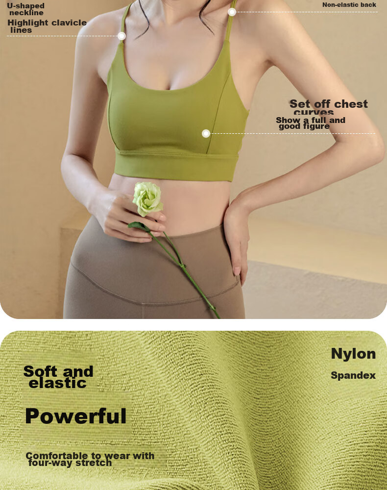 XUEXIMAN Yoga Sports Bra for Women, High-Impact Shock-Absorbing, Push-Up, Spaghetti Strap Bra with Padding, Running And Fitness Vest 7