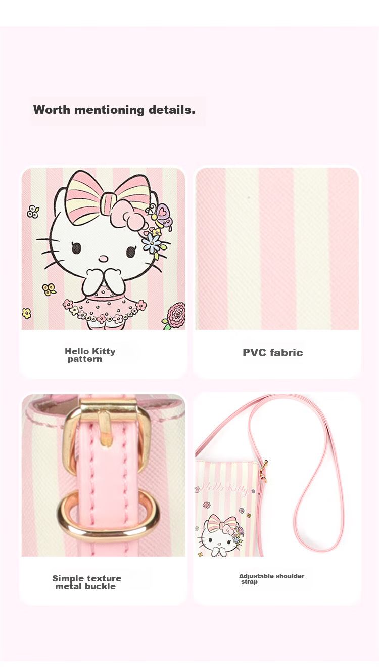 Mesuca X Kuromi Handbag, Women's Portable Phone Bag, Shoulder Crossbody Small Purse, Birthday Gift for Girls 48